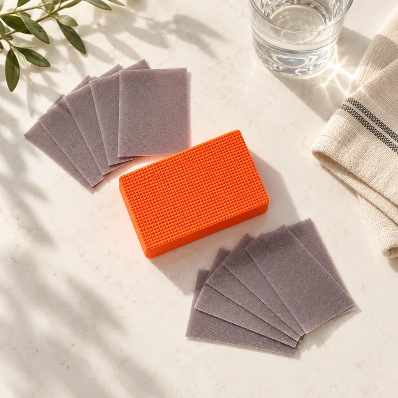 Glass cleaning holder and replacement pads